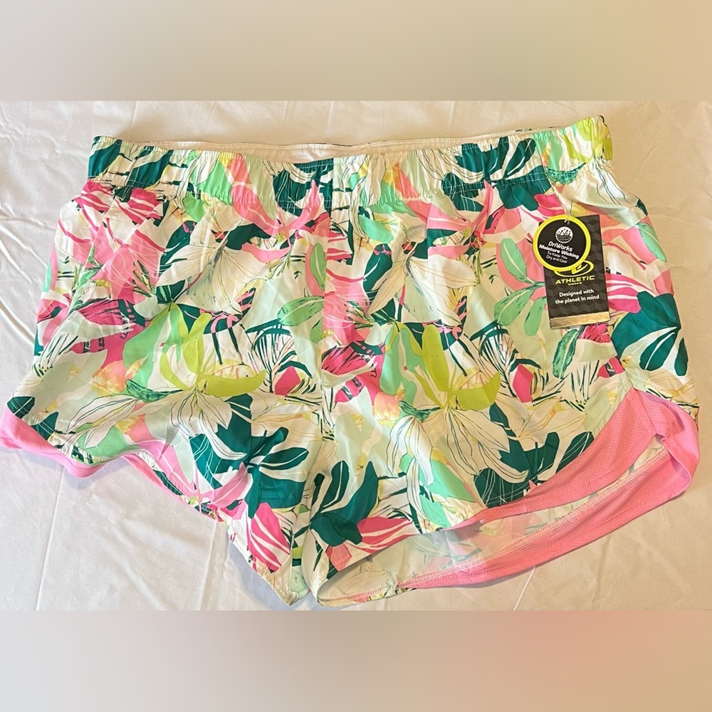 NWT Athletic Works Women's Floral Print Running Shorts Size XXL (21)